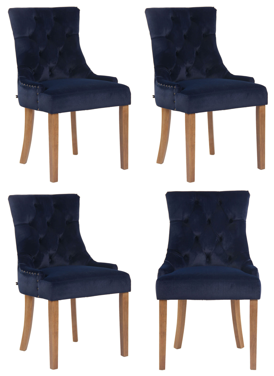 4er Set Esszimmerstuhl Aberdeen Samt - homemem39