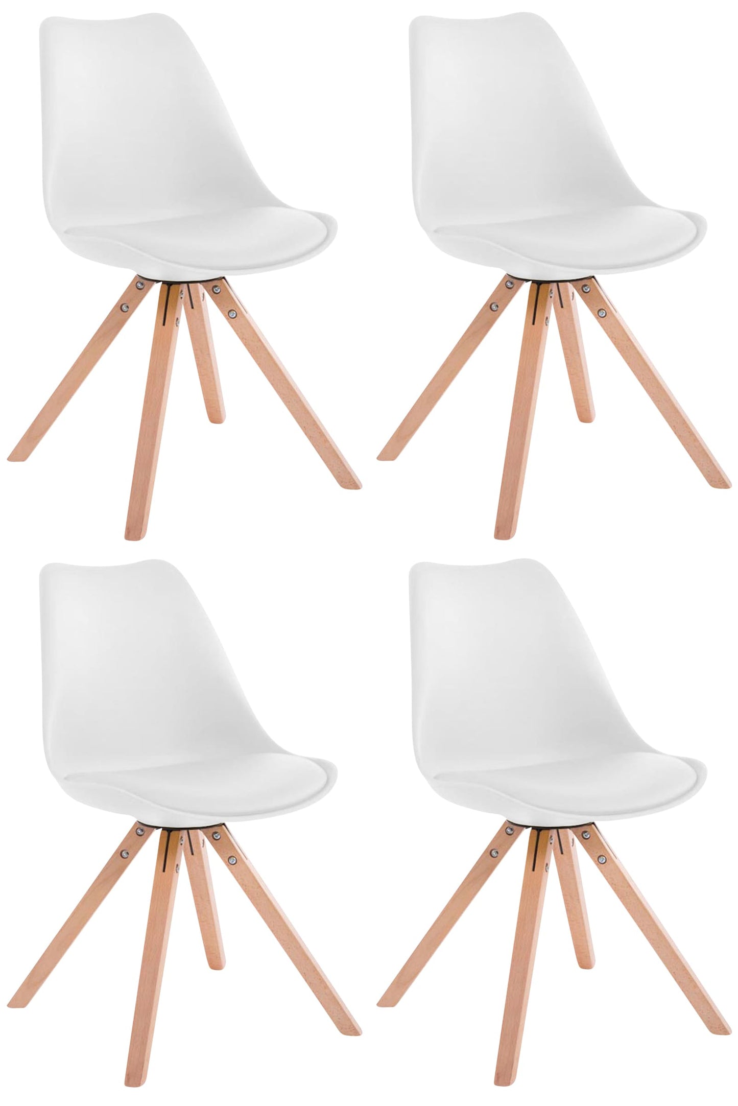 4er Set Stühle Toulouse Kunstleder Square - homemem39