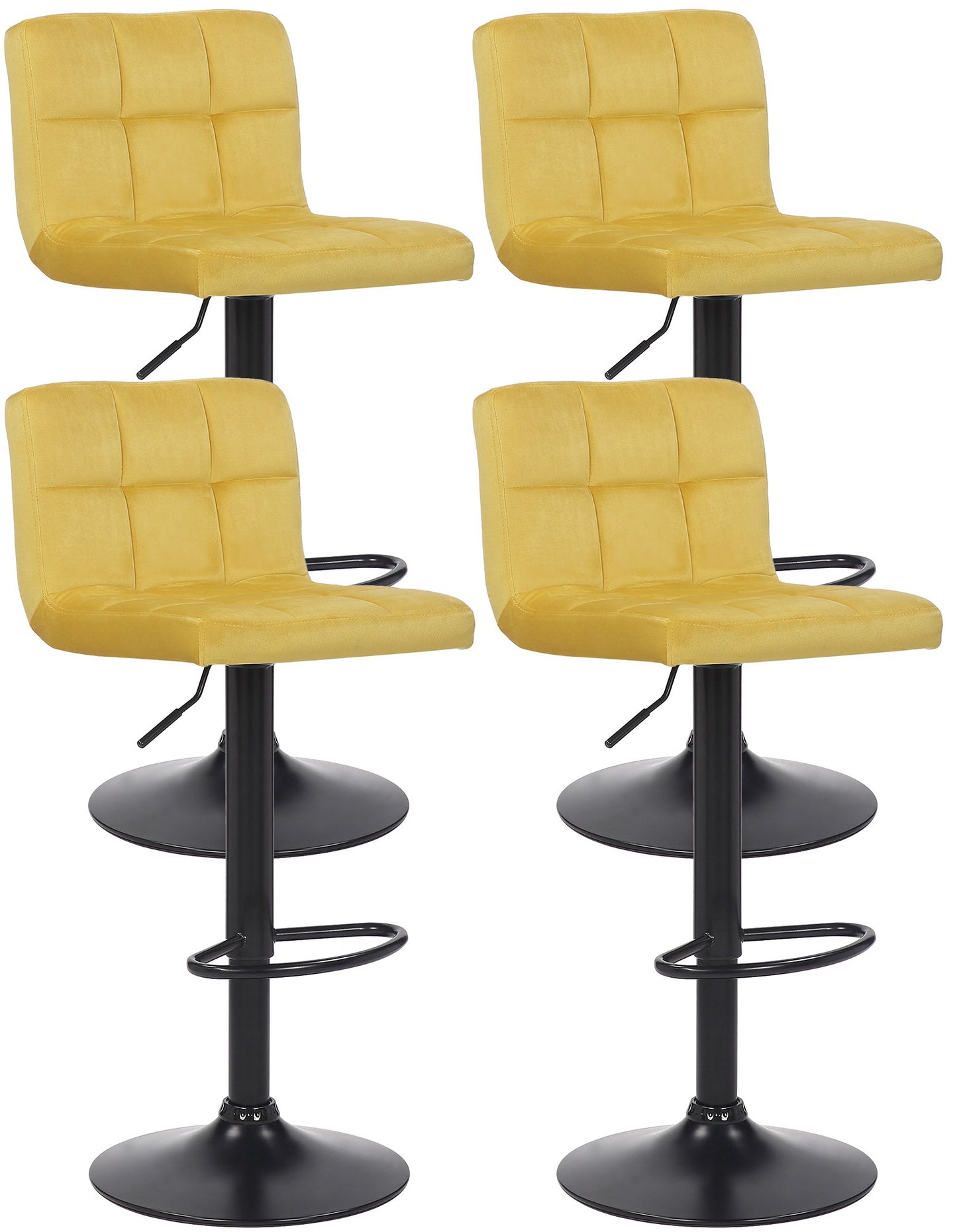 4er Set Barhocker Feni Samt | homemem39