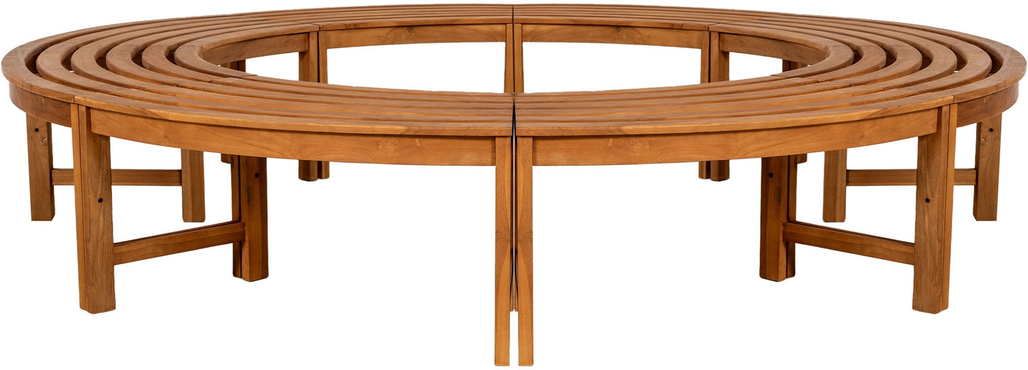 Baumbank Nila Teak Pyöreä Penkki - 250 cm, Ilman Selkänojaa - homemem39