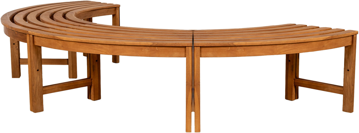 Baumbank Semikaarimallinen Penkki Teck - 250 cm - homemem39