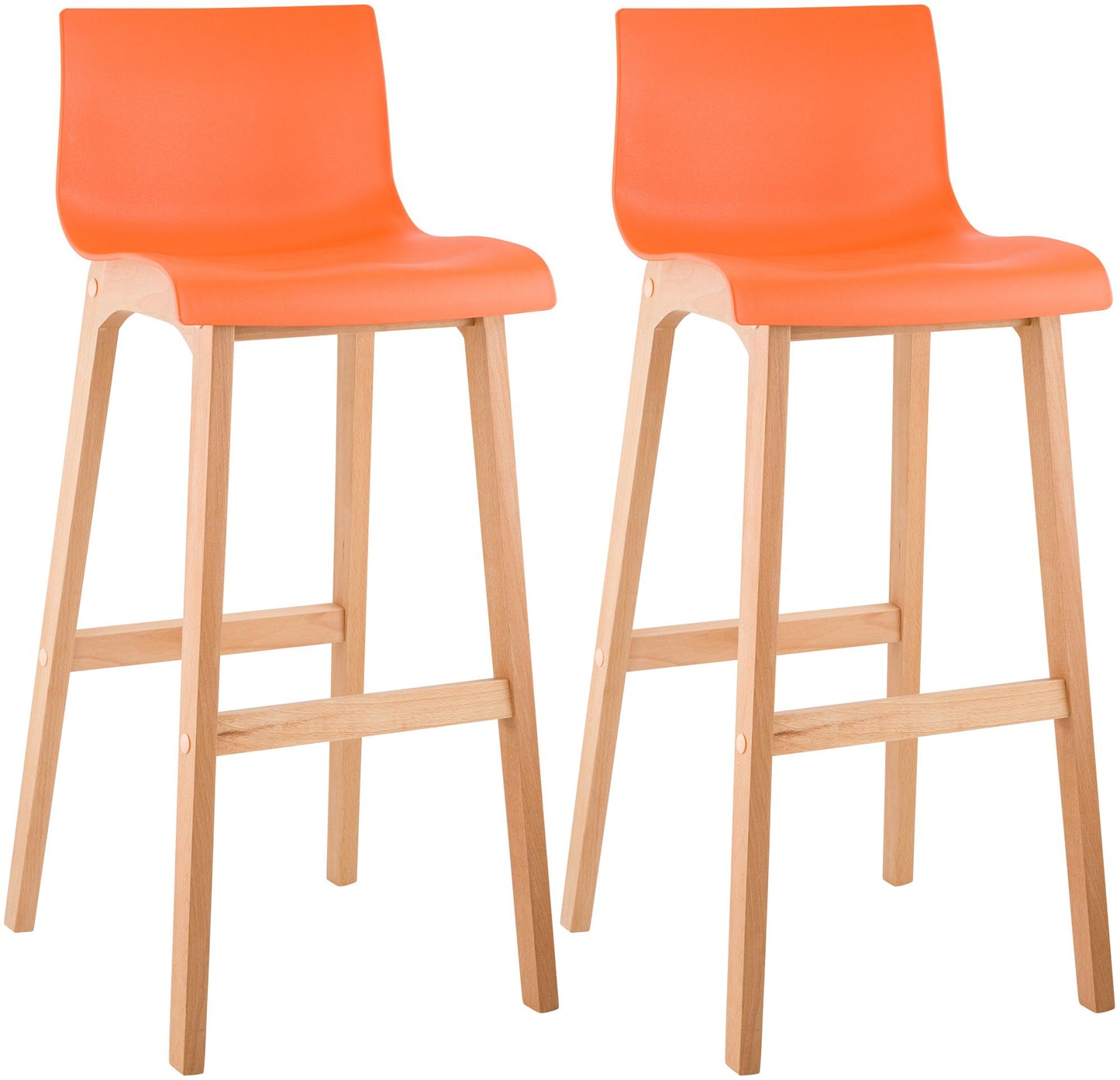 2er Set Barhocker Hover Kunststoff Vierfußgestell Natura | homemem39