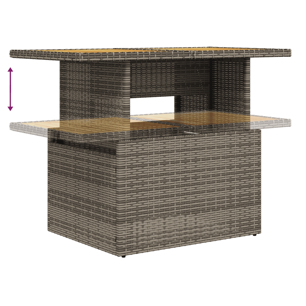 Set Divano da Giardino 10 pz con Cuscini Grigio in Polyrattan