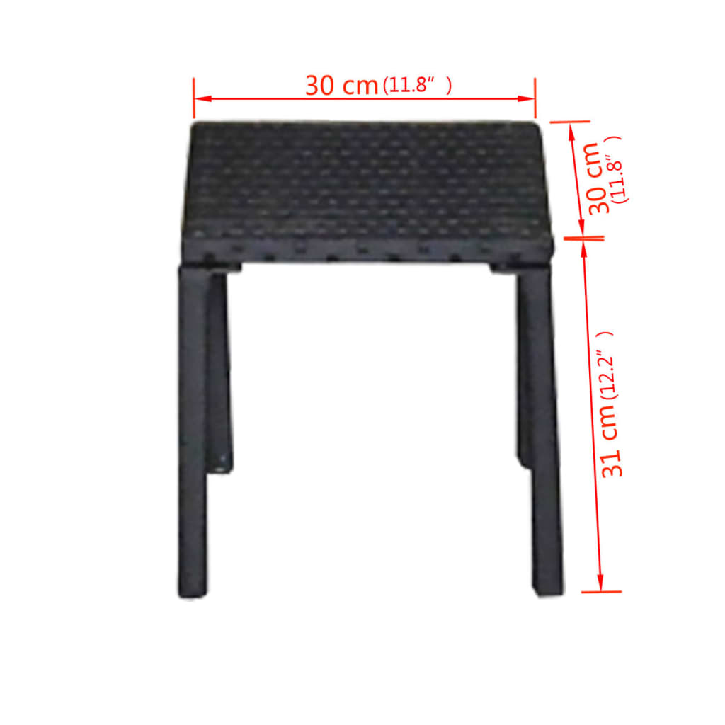 Lettini Prendisole con Tavolino in Polyrattan Nero | homemem39