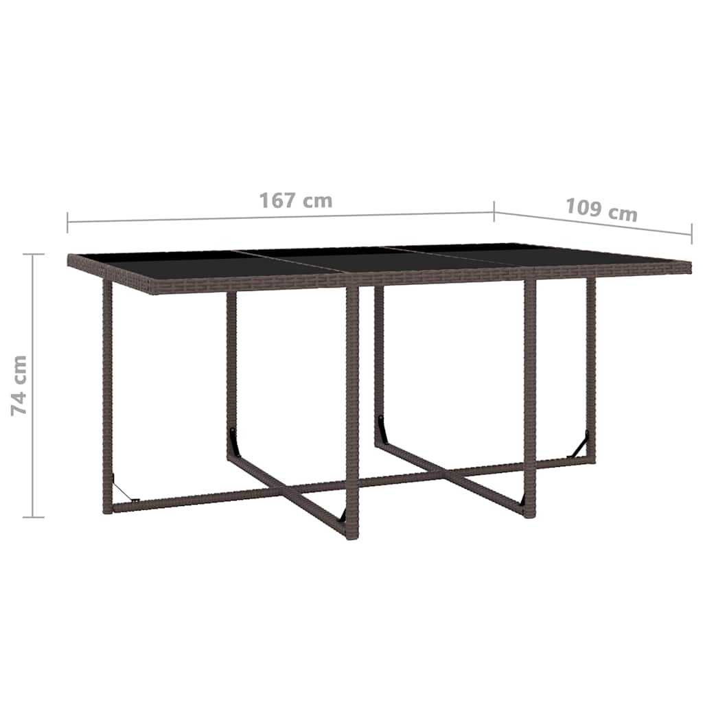 Set da Pranzo da Giardino 11 pz con Cuscini Polyrattan Marrone | homemem39