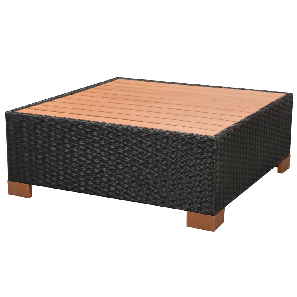 Set Divani da Giardino 7 pz con Cuscini in Polyrattan Nero | homemem39