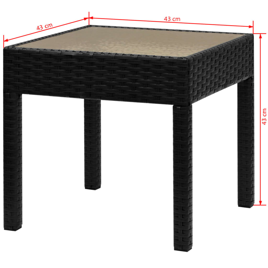Set da Bistrot 3 pz in Polyrattan Nero | homemem39