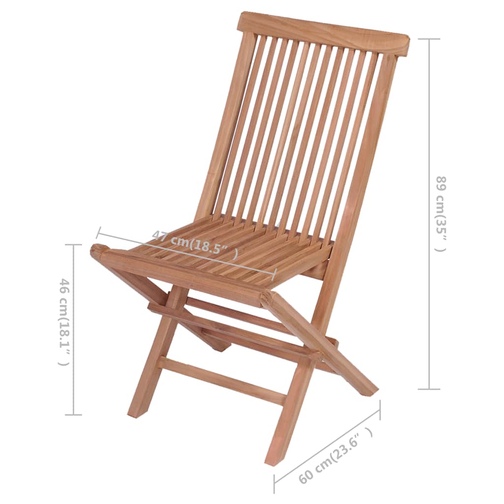 Sedie da Giardino Pieghevoli 4 pz in Legno Massello di Teak | homemem39