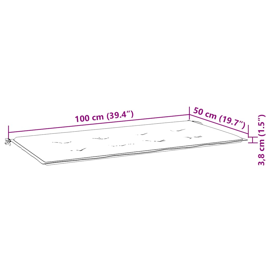 Cuscino per Panca Antracite 100x50x4 cm in Tessuto Oxford | homemem39