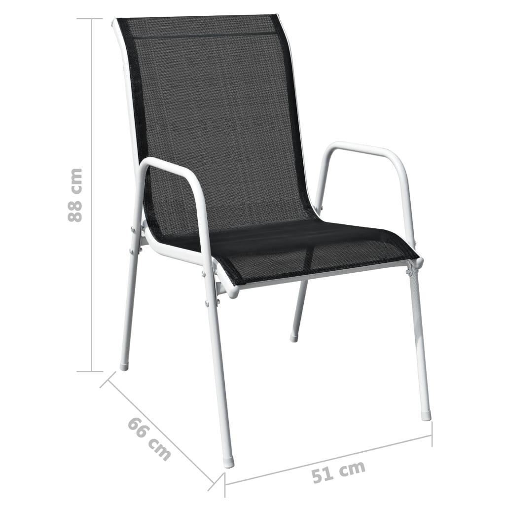 Set da Pranzo da Giardino 9 pz in Acciaio Nero | homemem39
