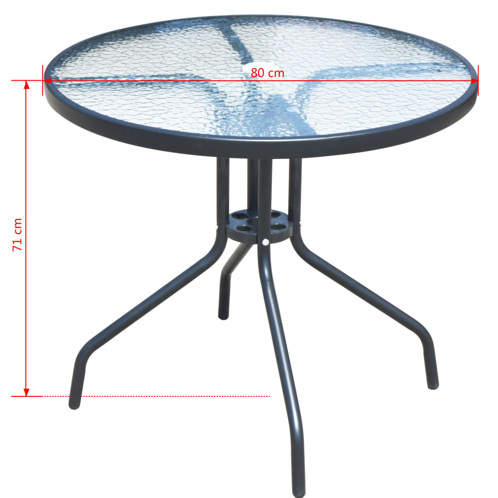 Set da Pranzo da Esterno 5 pz in Acciaio Nero | homemem39