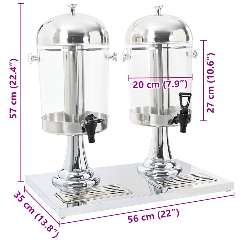 Doppio Distributore di Succhi di Frutta e Bibite 2x8 L