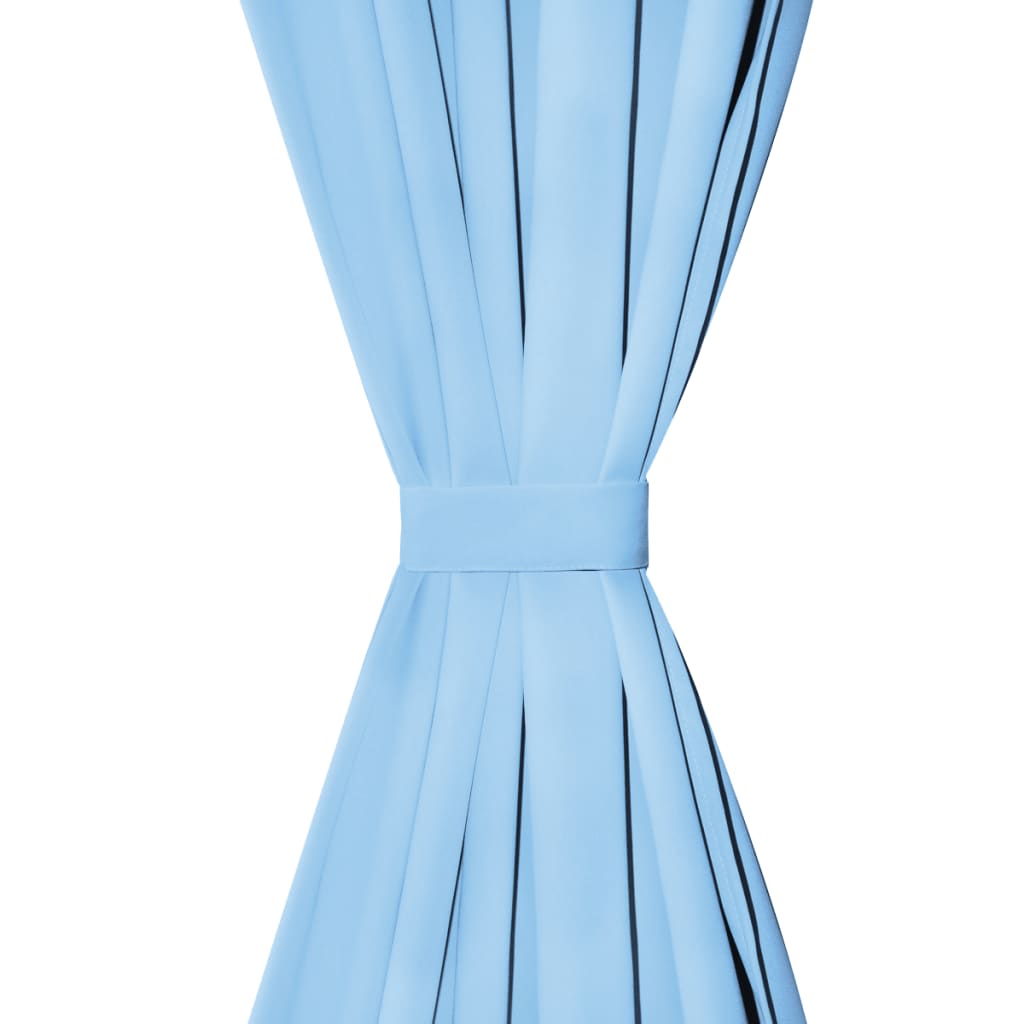 2 Pz Tende Oscuranti Occhielli in Metallo 135x175 cm Turchese | homemem39