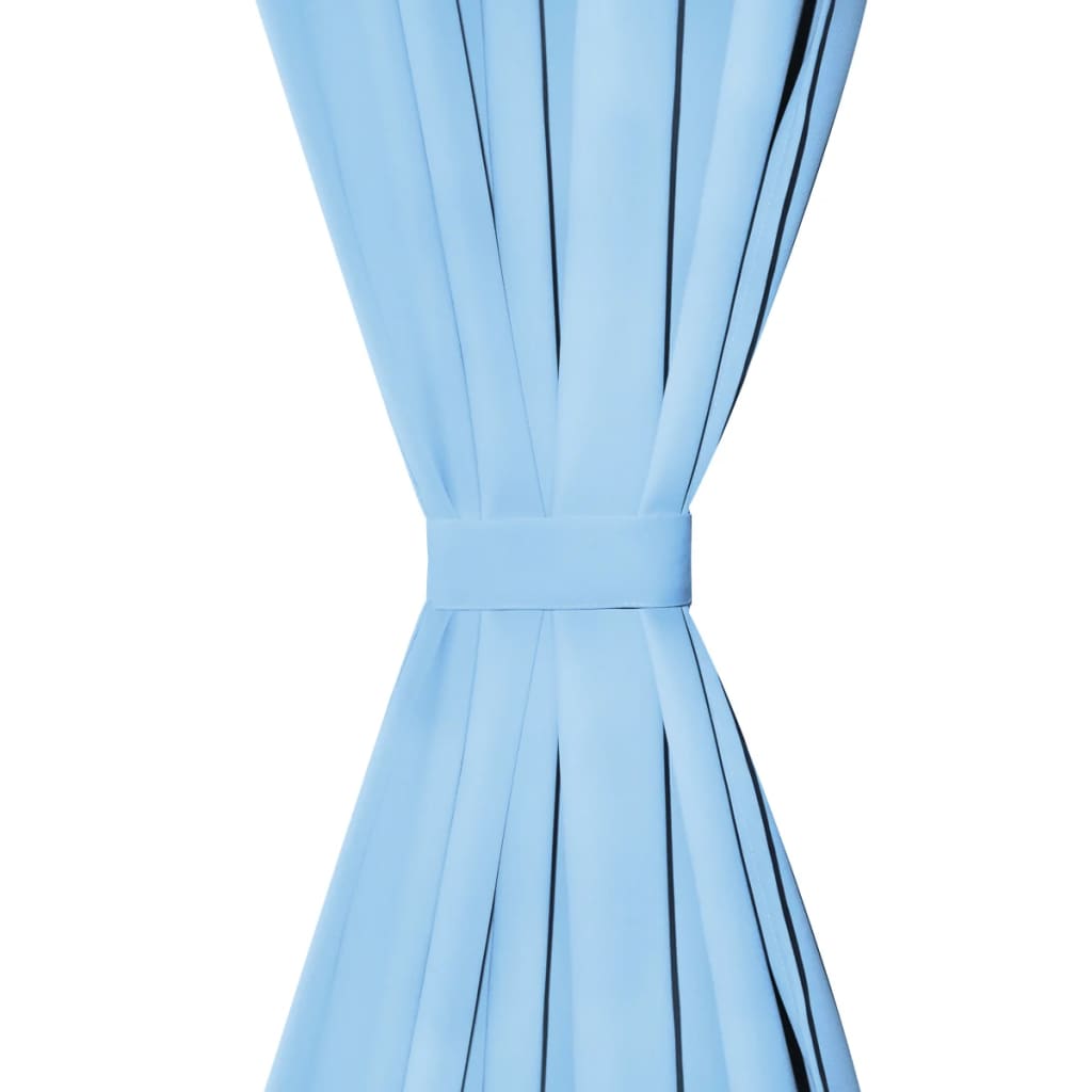 2 Pz Tende in Micro Raso con Passanti 140x175 cm Turchesi | homemem39