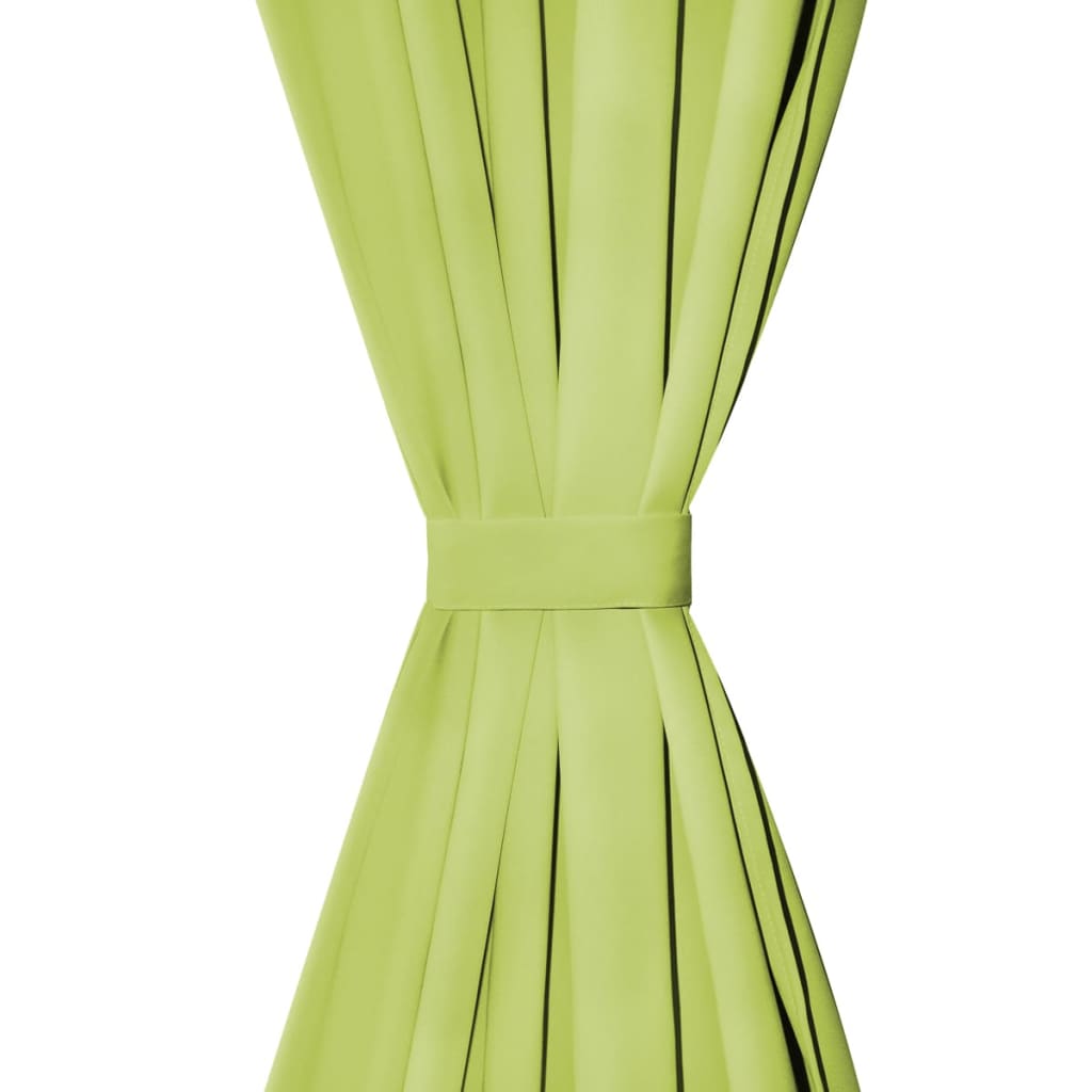 2 Pz Tende in Micro Raso con Passanti 140x245 cm Verdi | homemem39