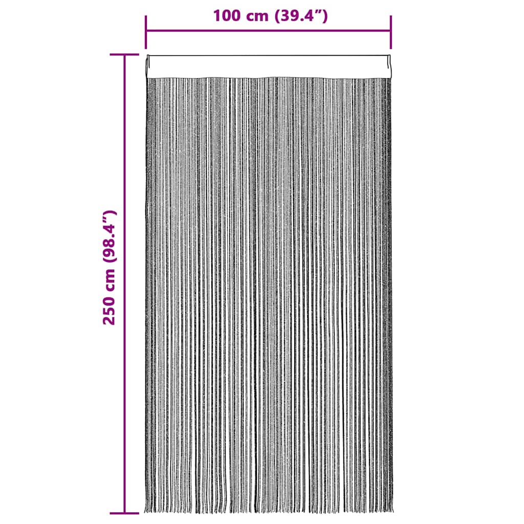 2 Pz Tende a Fili 100x250 cm Rosso Borgogna