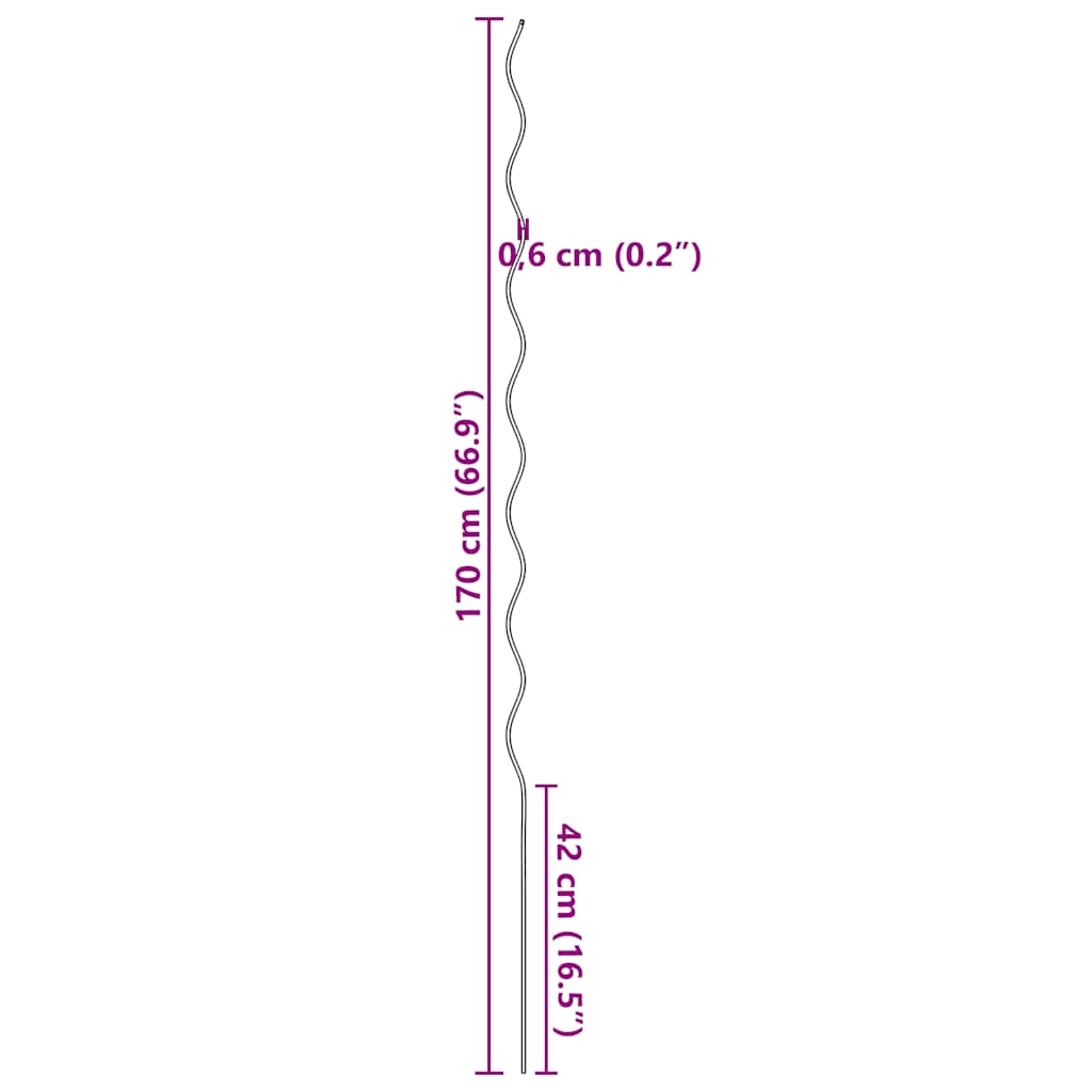 5 pz Supporti a Spirale per Piante 170 cm in Acciaio Zincato | homemem39