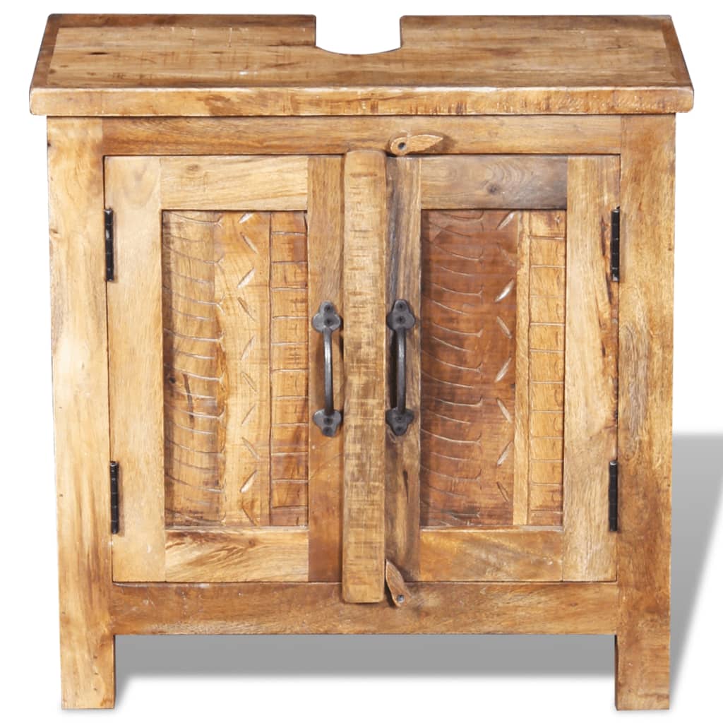 Armadio Vanity Specchiera 2 Armadietti Legno Massello di Mango | homemem39
