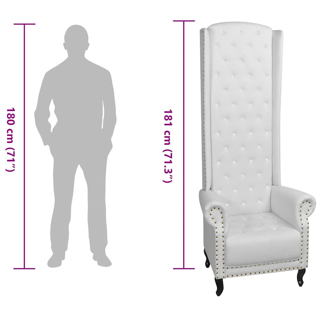 Poltrona a Schienale Alto Bianca in Similpelle