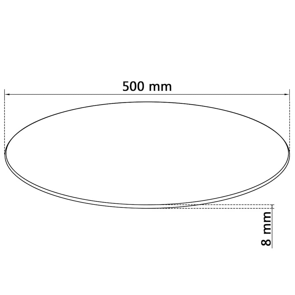 Piano Tavolo Rotondo in Vetro Temperato 500 mm | homemem39