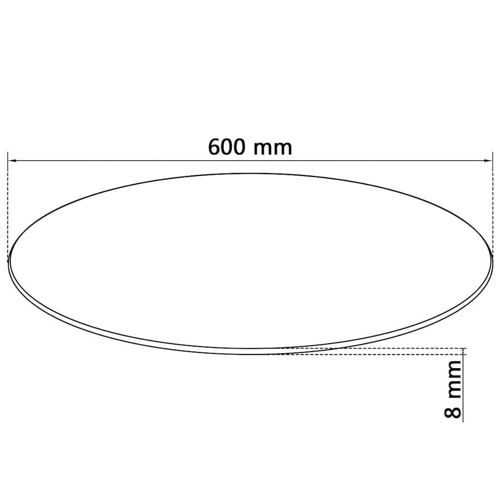 Piano Tavolo Rotondo in Vetro Temperato 600 mm | homemem39