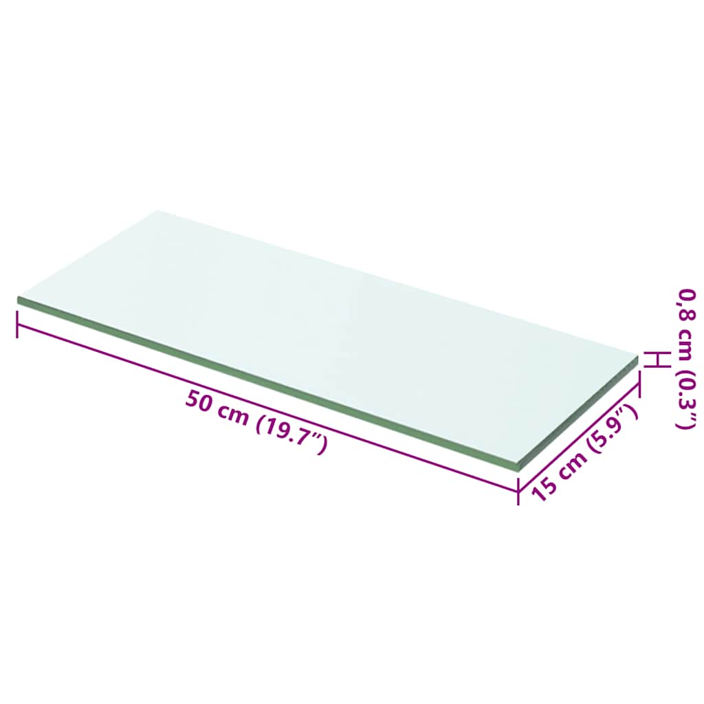 Mensola in Vetro Trasparente 50x15 cm - homemem39