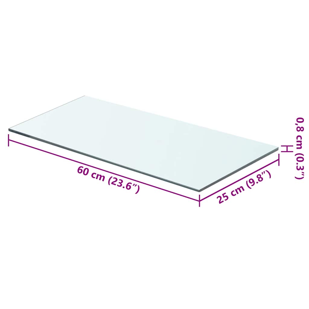 Mensola in Vetro Trasparente 60x25 cm | homemem39