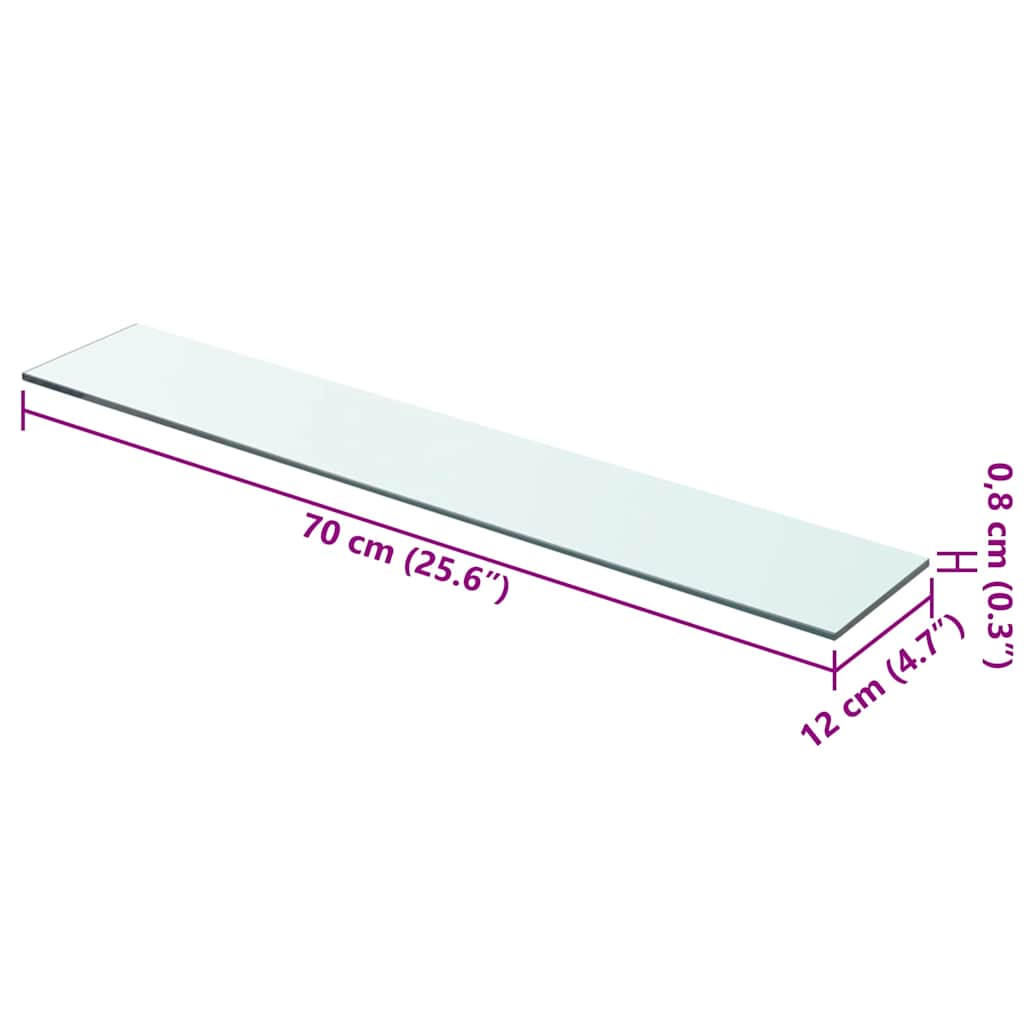 Mensola in Vetro Trasparente 70x12 cm - homemem39