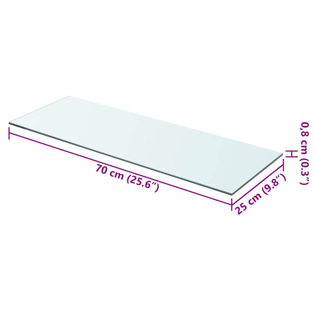 Mensola in Vetro Trasparente 70x25 cm | homemem39