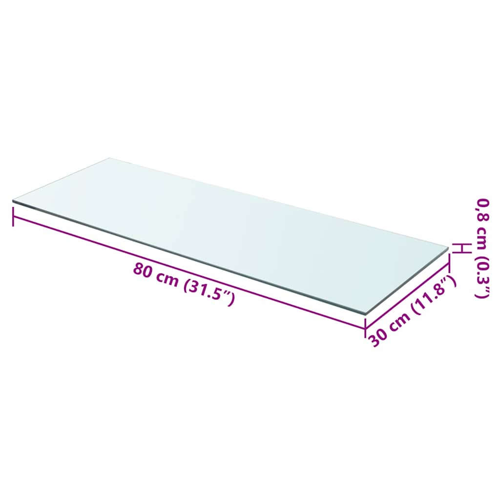 Mensola in Vetro Trasparente 80x30 cm | homemem39