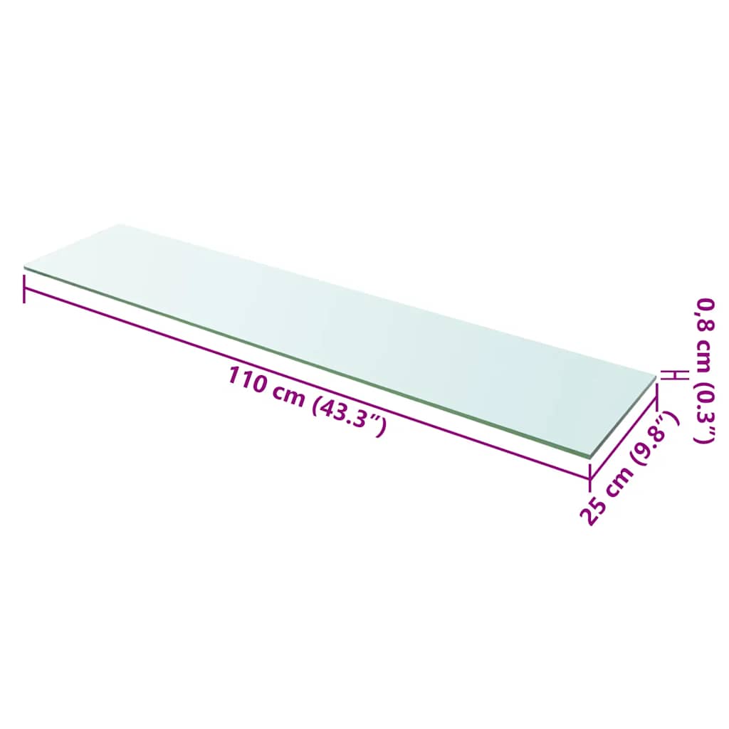 Mensola in Vetro Trasparente 110x25 cm | homemem39