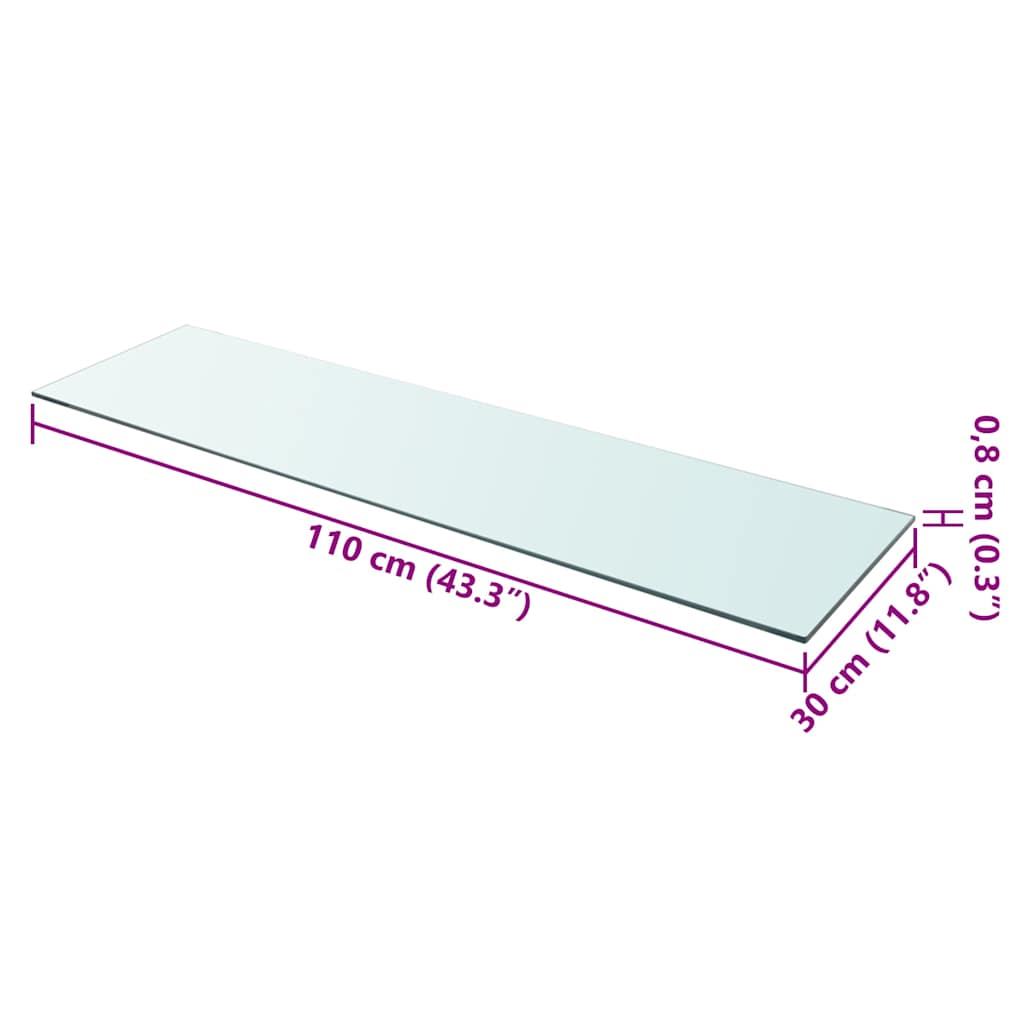 Mensola in Vetro Trasparente 110x30 cm | homemem39