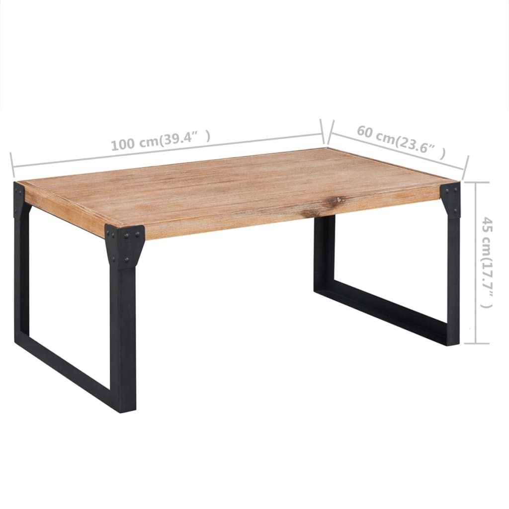 Tavolino da Salotto in Legno Massello di Acacia 100x60x45 cm | homemem39