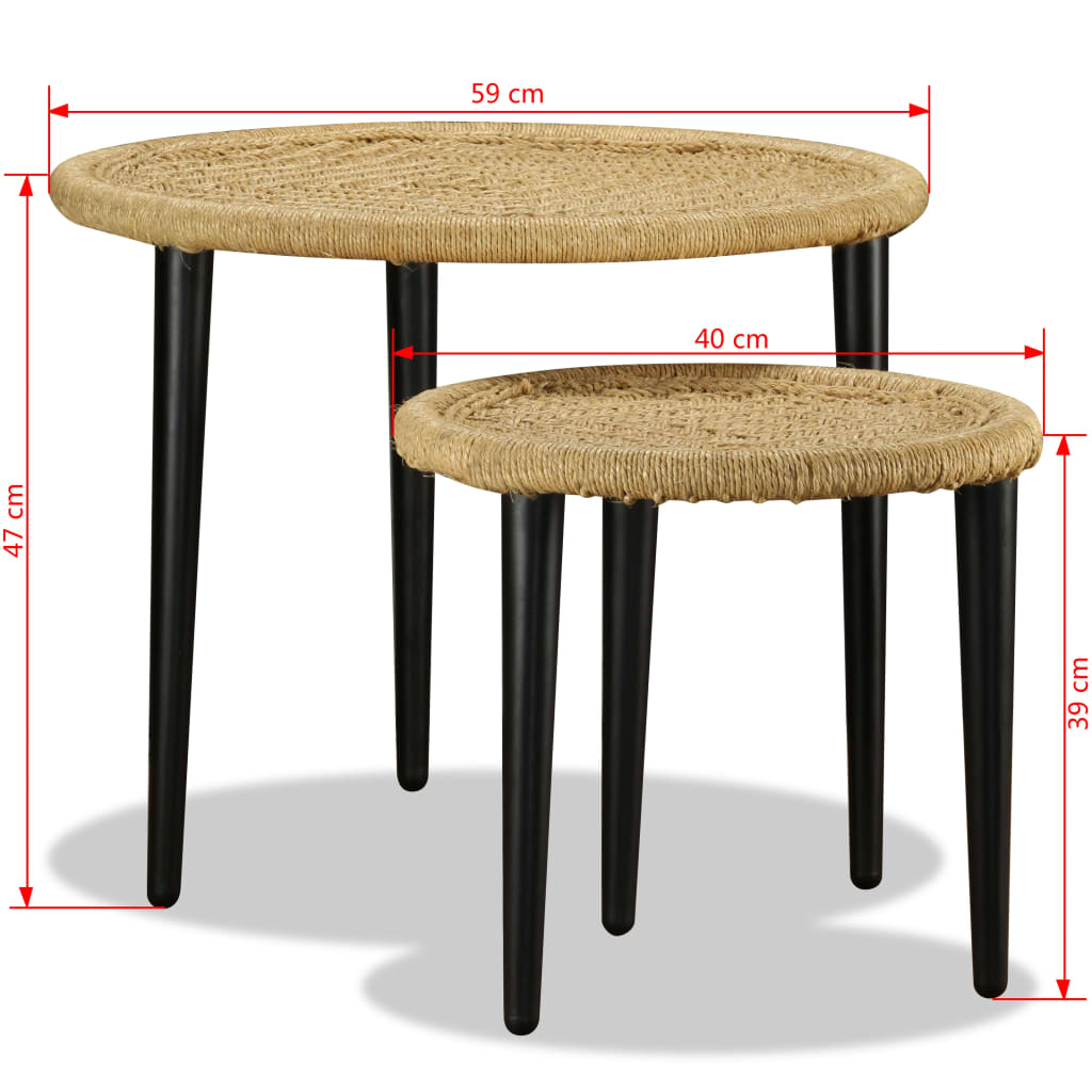 Set Tavolini da Salotto 2 pz in Iuta Naturale | homemem39