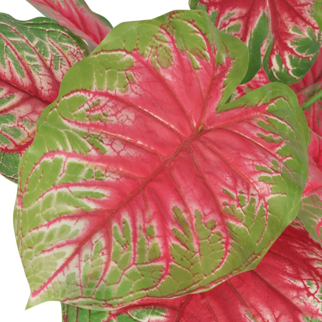 Caladio Pianta Artificiale con Vaso 85 cm Verde e Rosso | homemem39
