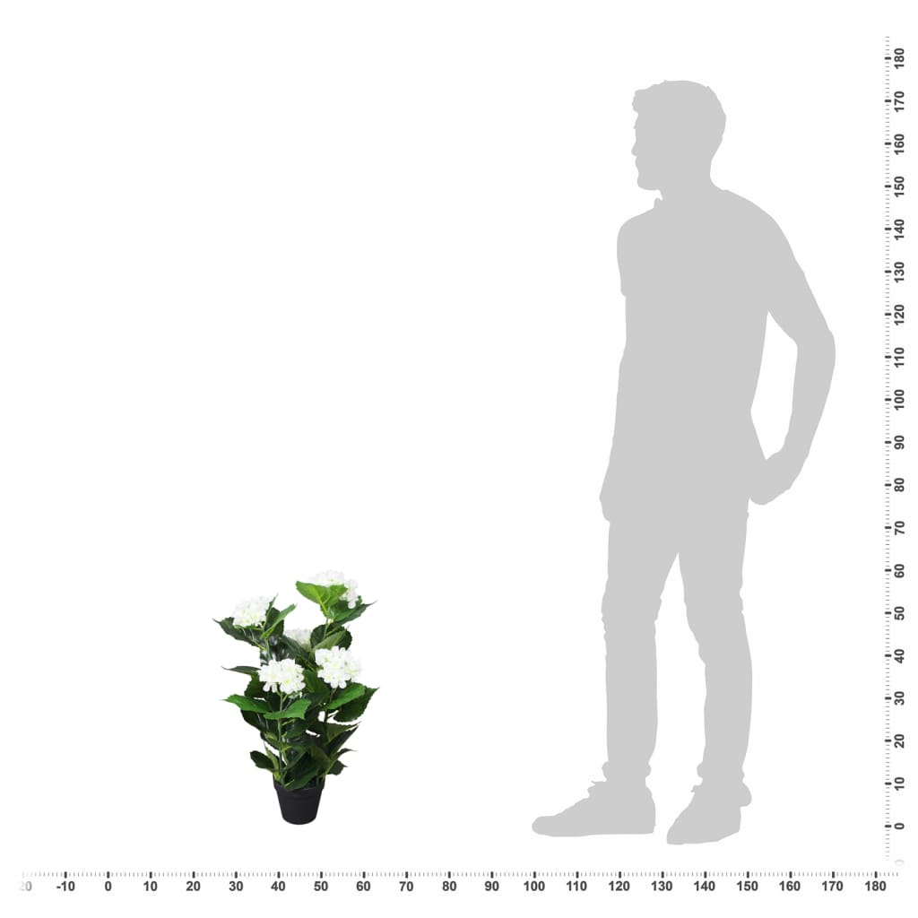 Ortensia Pianta Artificiale con Vaso 60 cm Bianca | homemem39