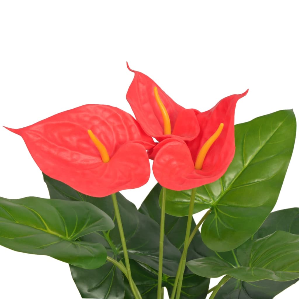 Anturium Pianta Artificiale con Vaso 45 cm Rossa e Gialla | homemem39