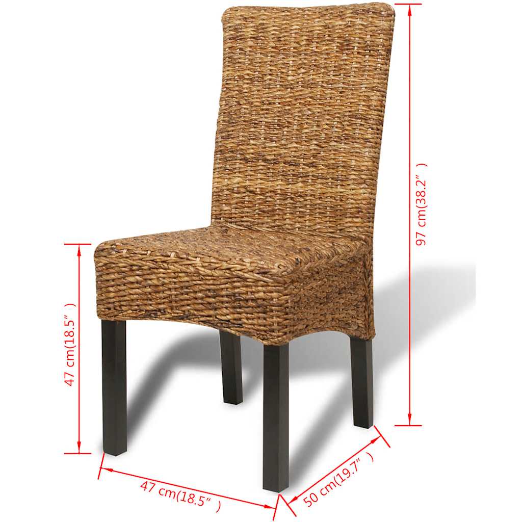 Sedie da Pranzo 6 pz in Abaca e Legno Massello di Mango | homemem39