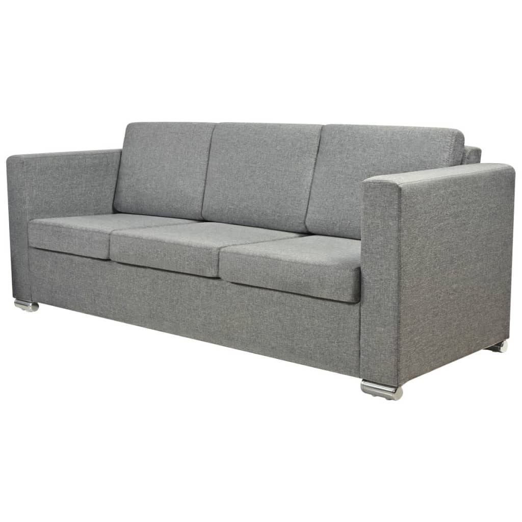 2 Pz Set di Divani in Stoffa Grigio Chiaro - homemem39
