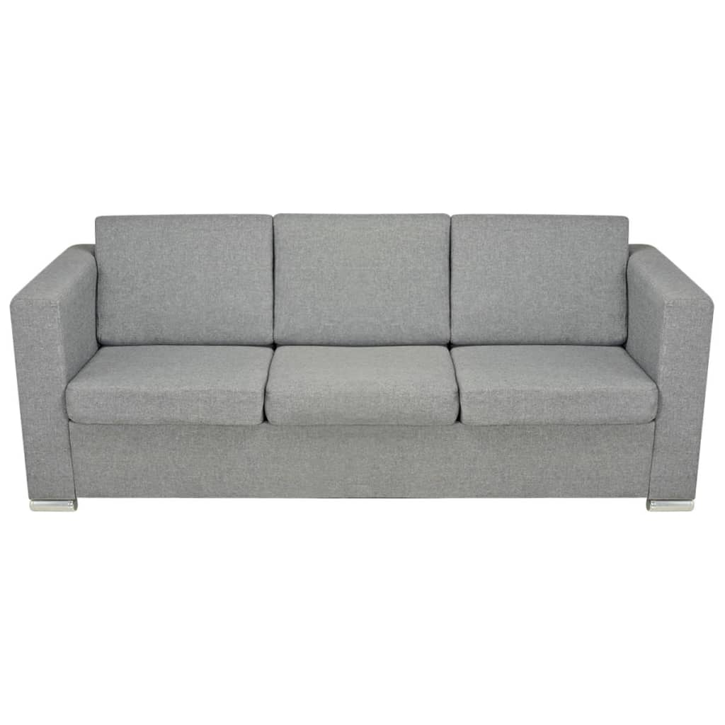 3 Pz Set di Divani in Stoffa Grigio Chiaro | homemem39