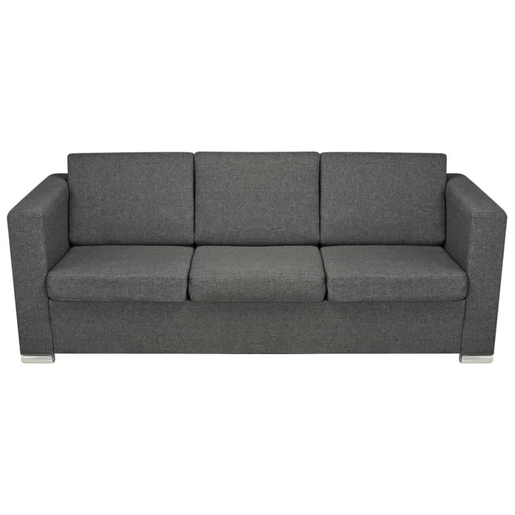 3 Pz Set di Divani in Stoffa Grigio Scuro - homemem39