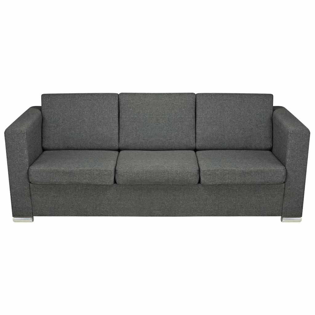 3 Pz Set di Divani in Stoffa Grigio Scuro | homemem39