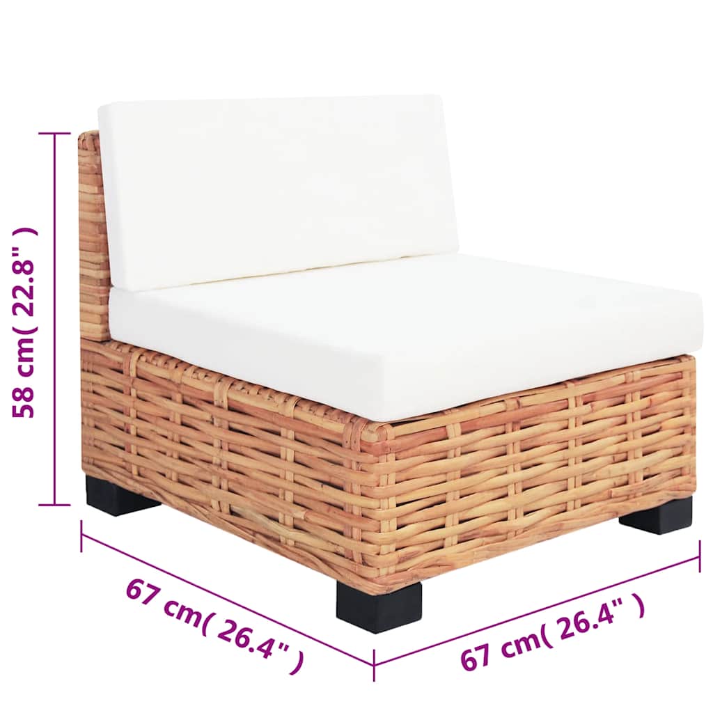 Set Divano 18 pz in Rattan Naturale - homemem39