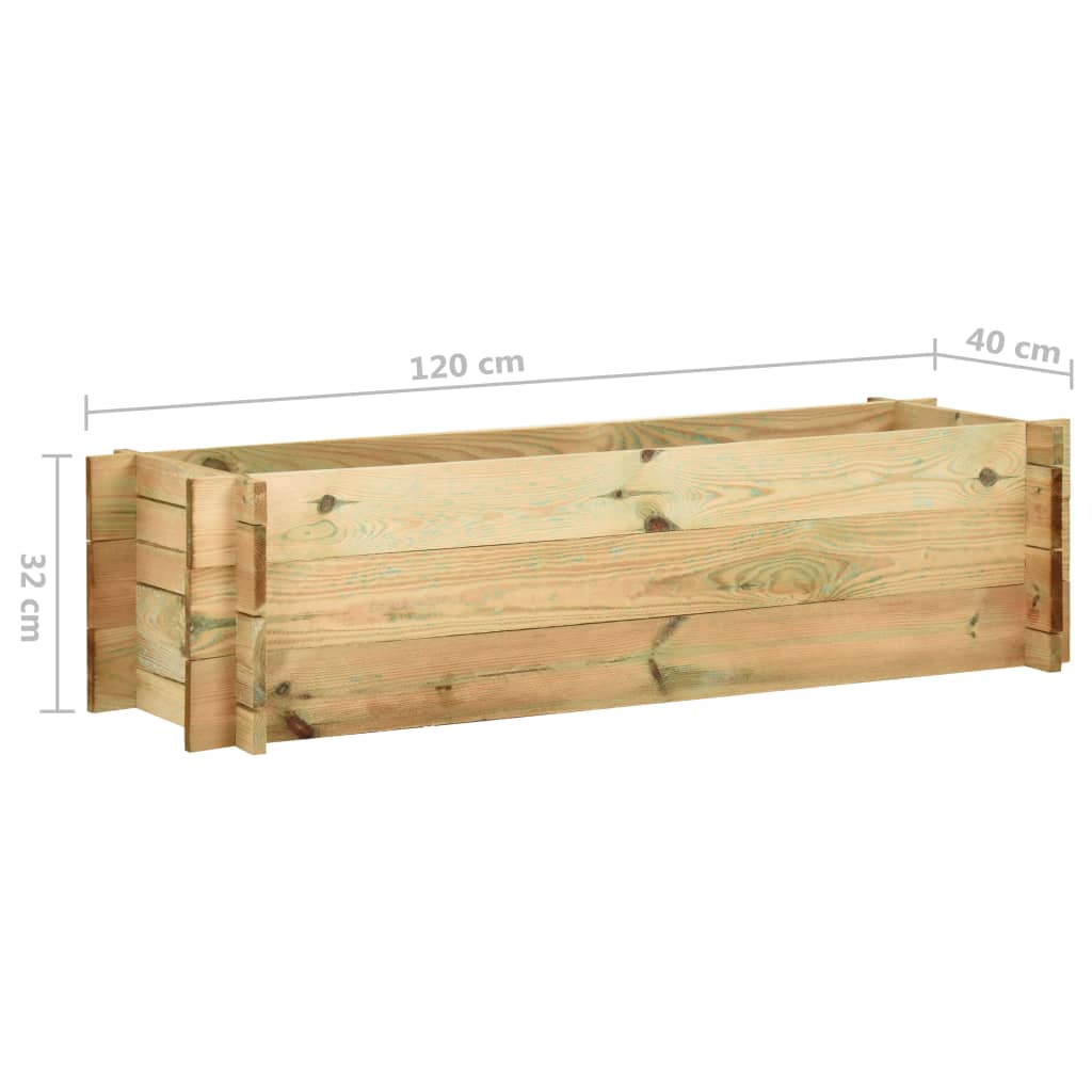Fioriera Giardino Letto Vegetale in Legno Impregnato 120 cm | homemem39