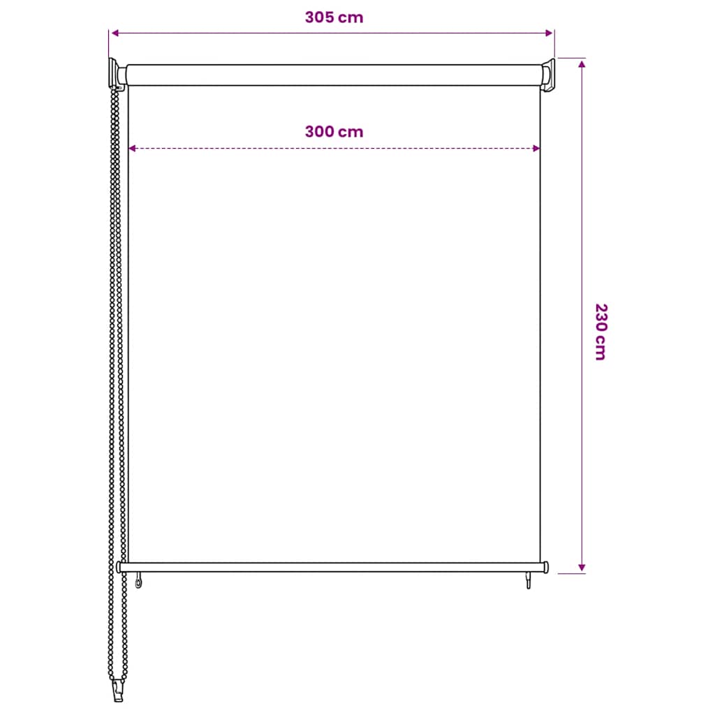 Tenda a Rullo per Esterni 305(L)x230(A) cm Beige | homemem39