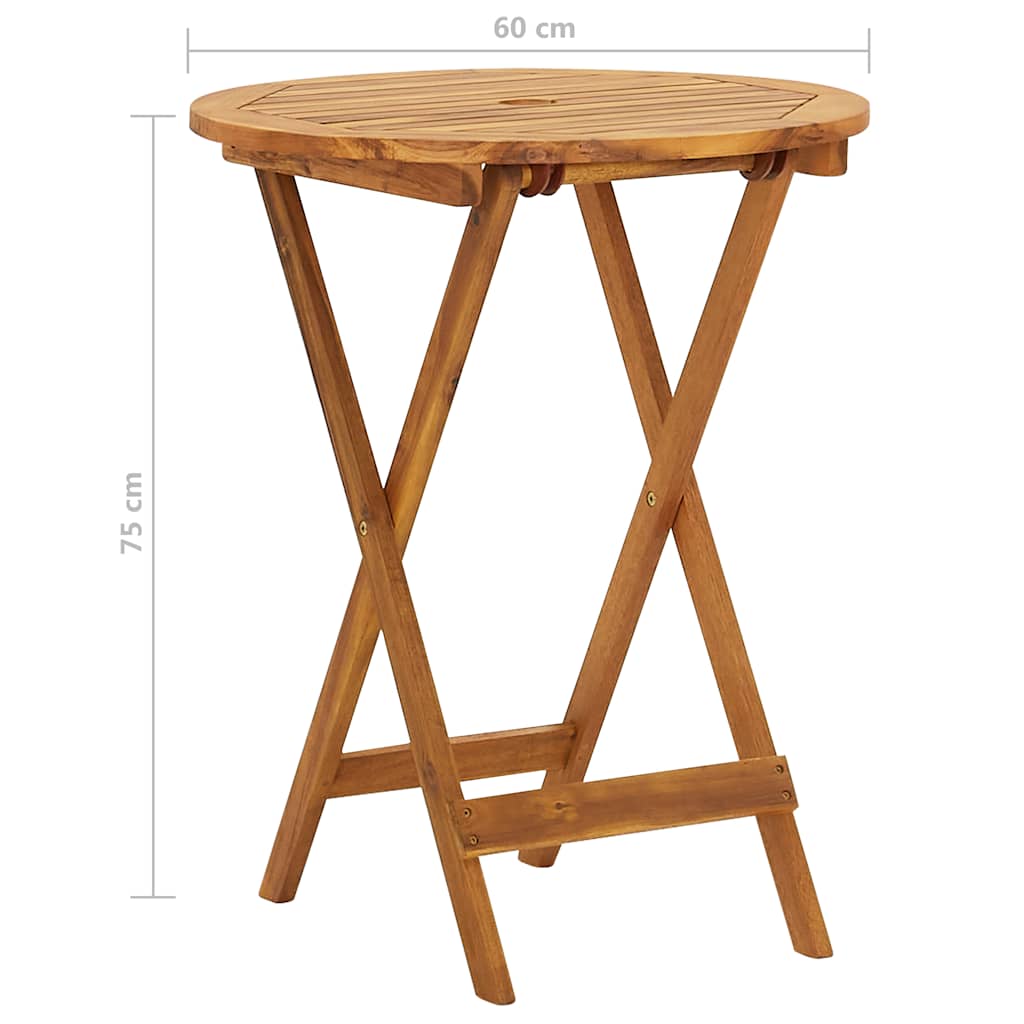 Set da Bistrot 3 pz Pieghevole in Legno Massello di Acacia | homemem39