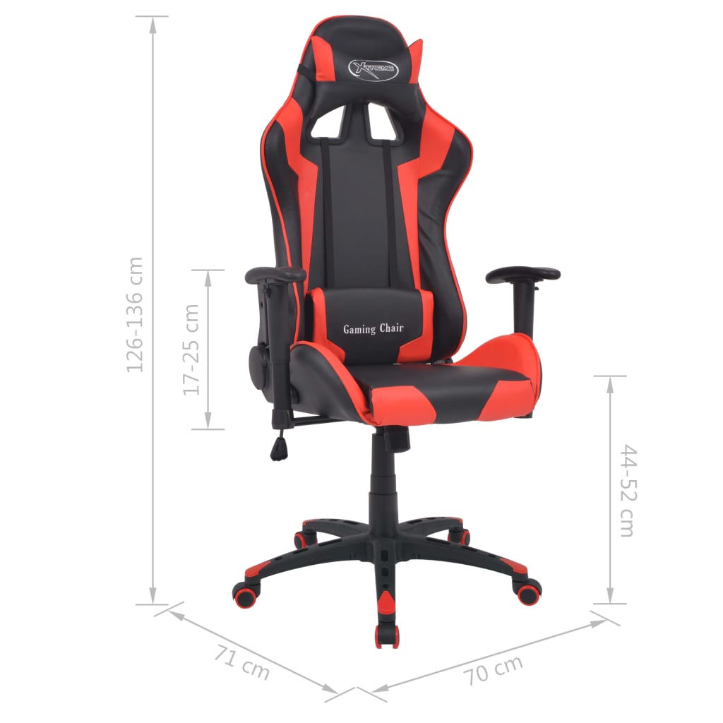 Sedia da Ufficio Racing Reclinabile in Pelle Sintetica Rossa | homemem39