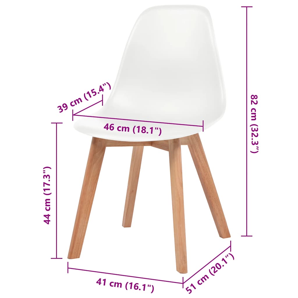 Sedie da Pranzo 6 pz Bianche in Plastica | homemem39