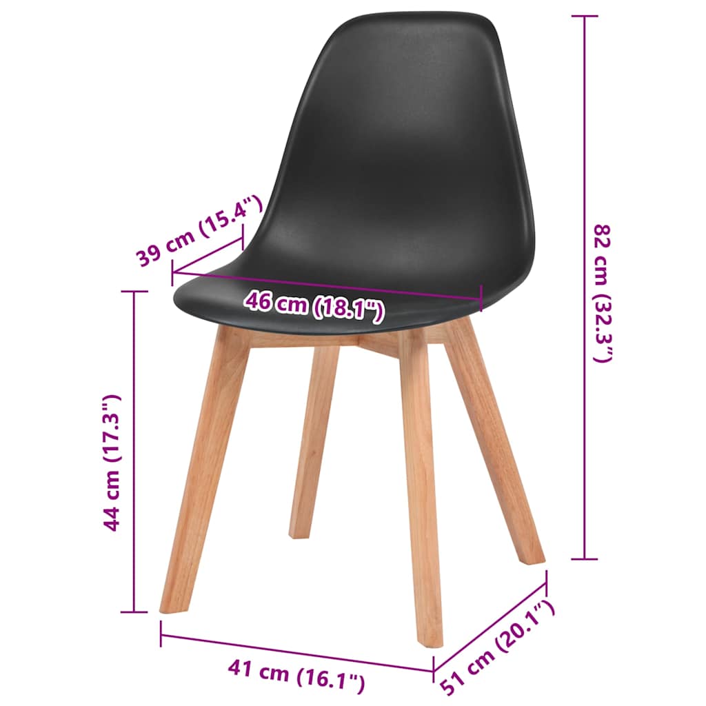 Sedie da Pranzo 6 pz Nere in Plastica | homemem39