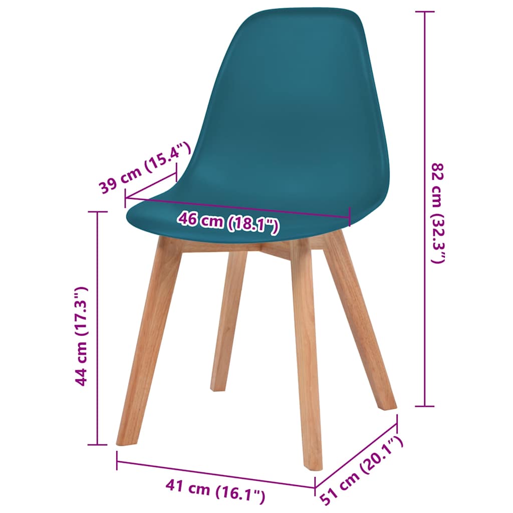 Sedie da Pranzo 6 pz Turchese in Plastica | homemem39